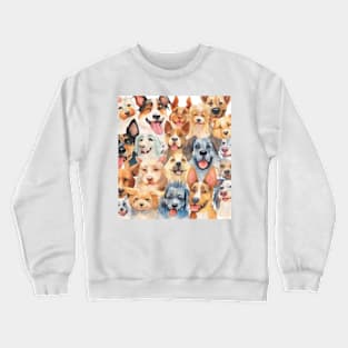 Water Color World of Dogs Crewneck Sweatshirt